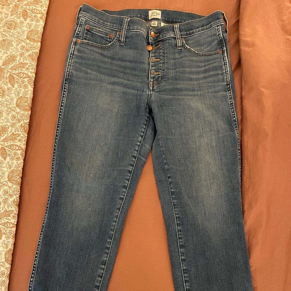 J Crew Button-Fly Frayed Hem Jeans